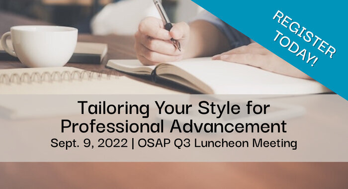 Save the date for the Q3 2022 Luncheon Meeting & Workshop